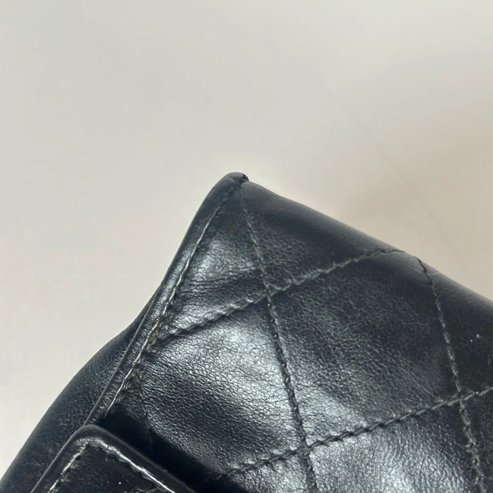 Authentic CHANEL Black Quilted Leather Crossbody Vintage